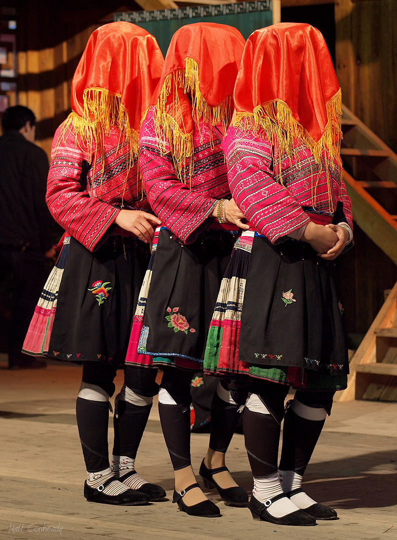 Yao women of Huangluo Yao Village in China - Wedding Headdress