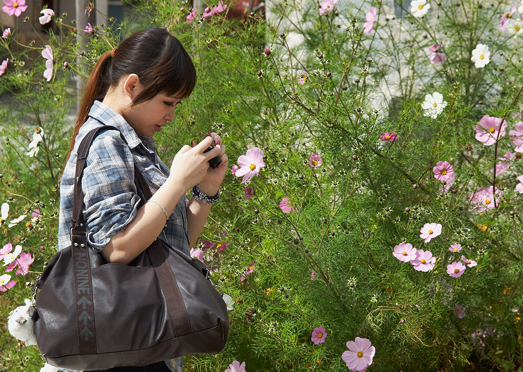 Joni photographing flowers