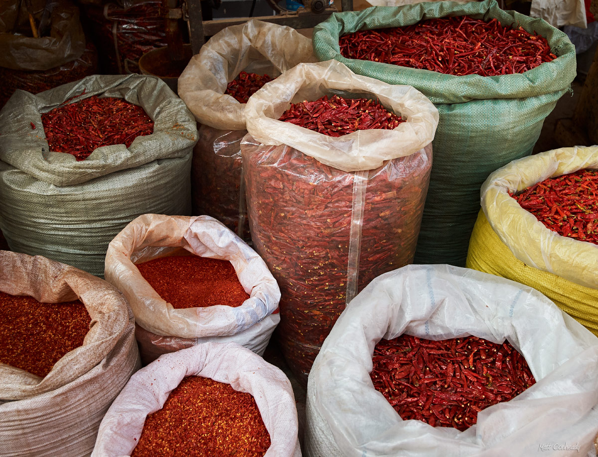 dried chili peppers in bags