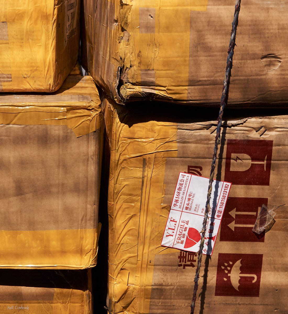 boxes stacked at Ancient City Zhongyi Market