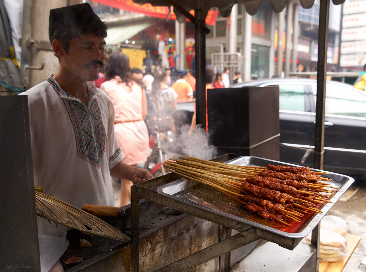 uyghur cumin lamb - street vendor