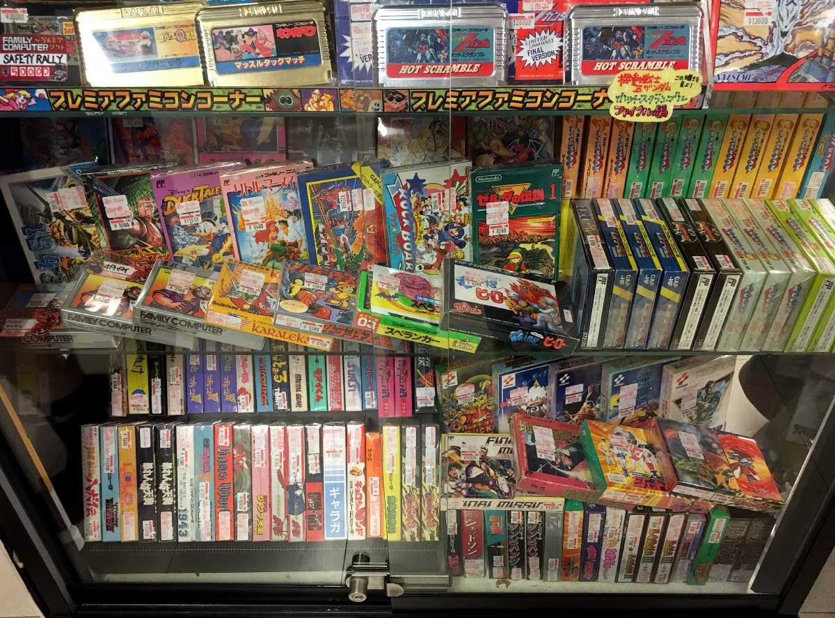 SNES games at Super Potato video game shop in Akihabara