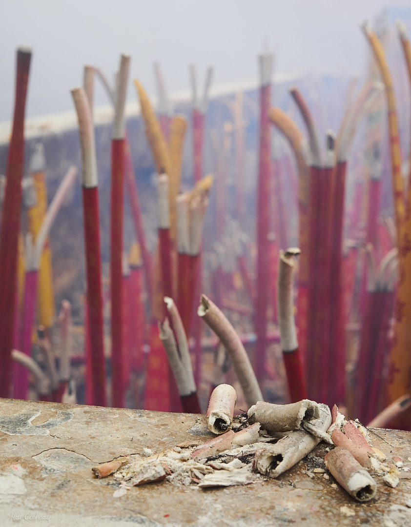 incense altar close up, Mt Emei, Chengdu