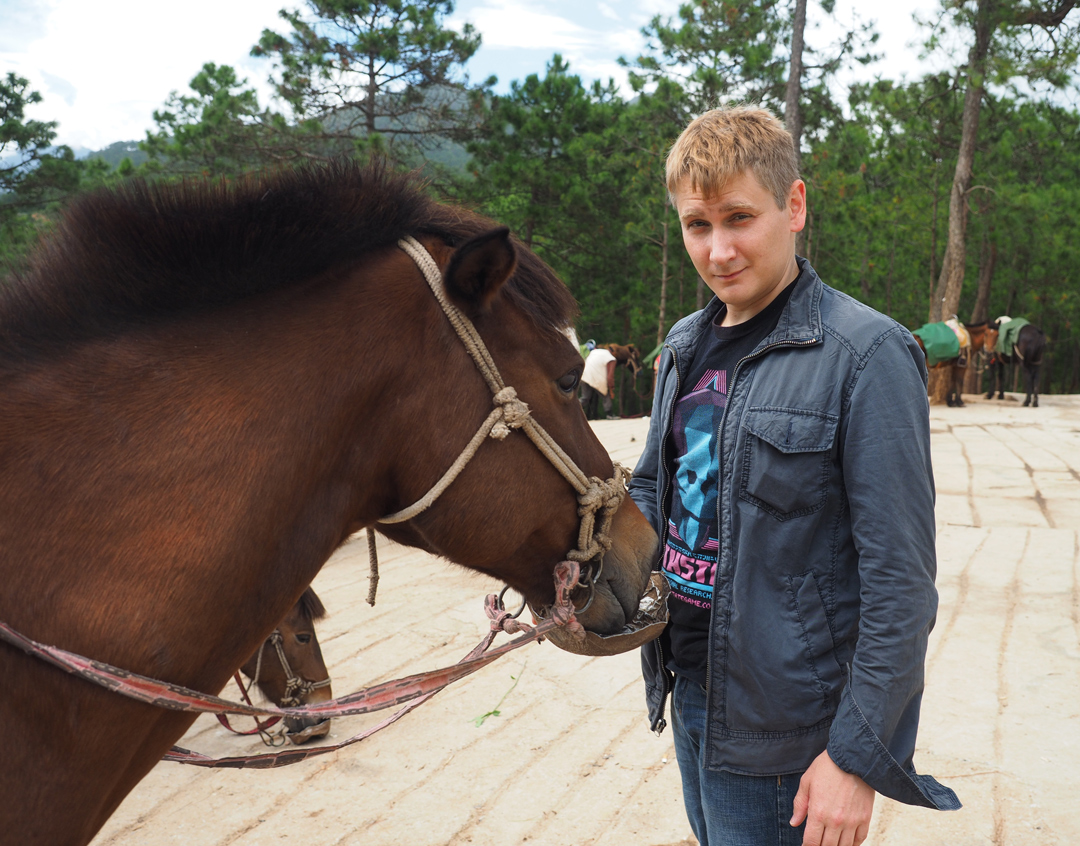 Matt Conheady and his horse on the Silk Road