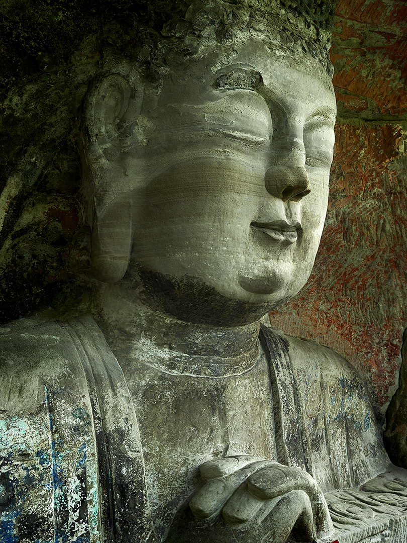 Stone carving of the Buddha