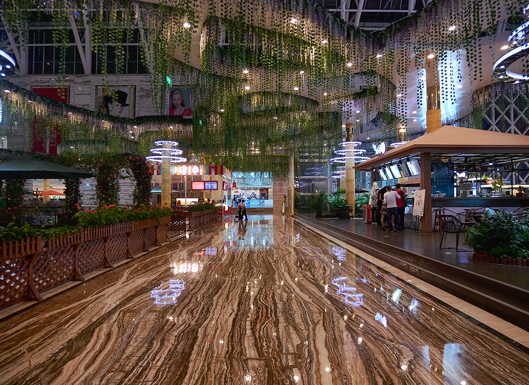 Marble floor and of court of the Chengdu Global Center