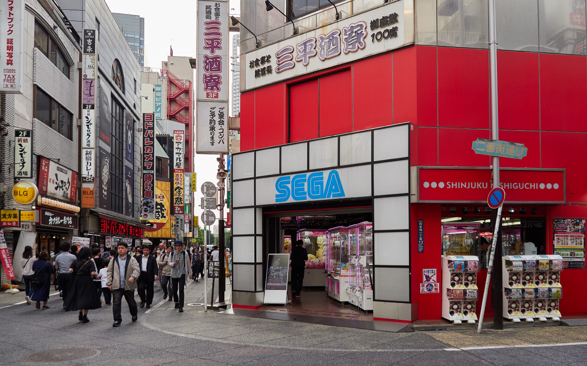 Sega arcade building in shinjuku