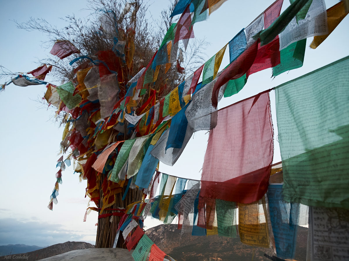 Tibetan prayer flags in shangrila