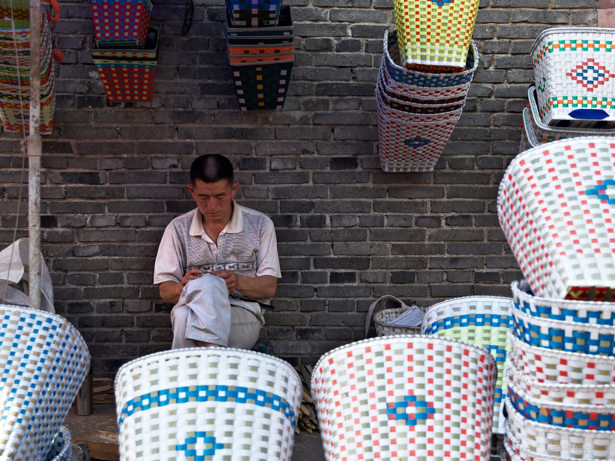 Basket vendor at the market